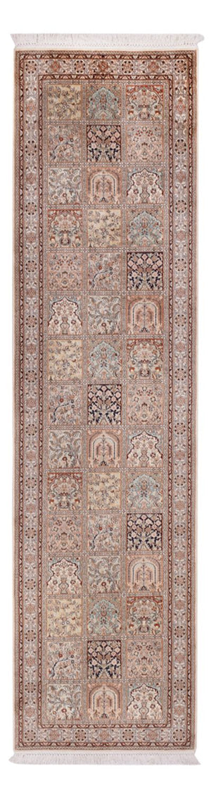 Alfombra de pasillo Alfombra de seda - Seda de Cachemira - 298 x 77 cm - beige oscuro