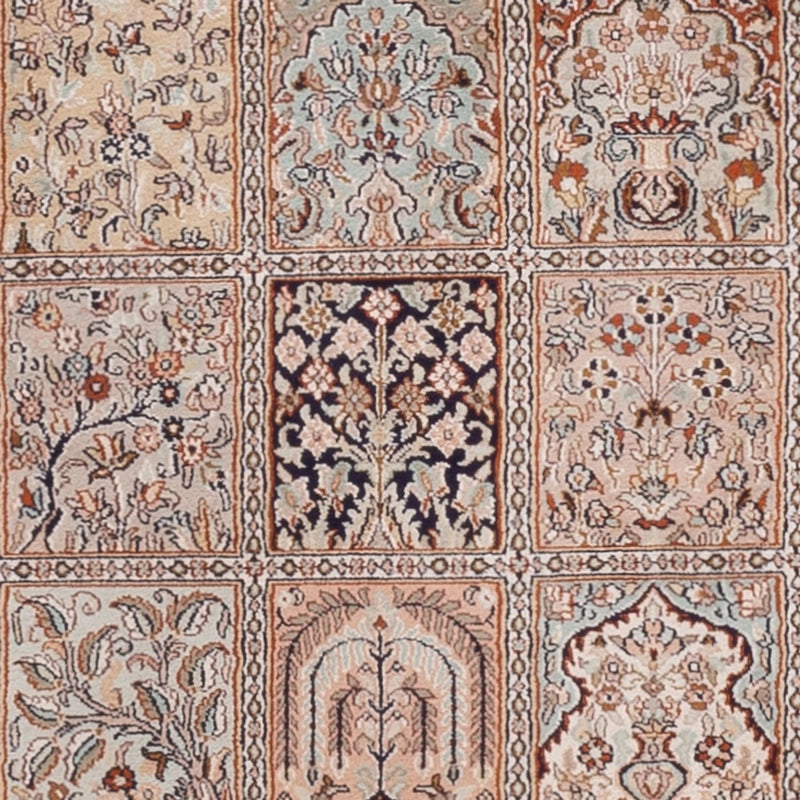 Alfombra de pasillo Alfombra de seda - Seda de Cachemira - 298 x 77 cm - beige oscuro