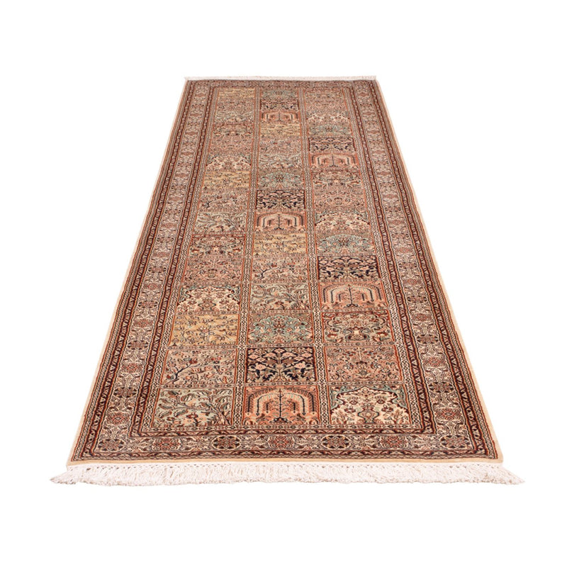 Alfombra de pasillo Alfombra de seda - Seda de Cachemira - 298 x 77 cm - beige oscuro