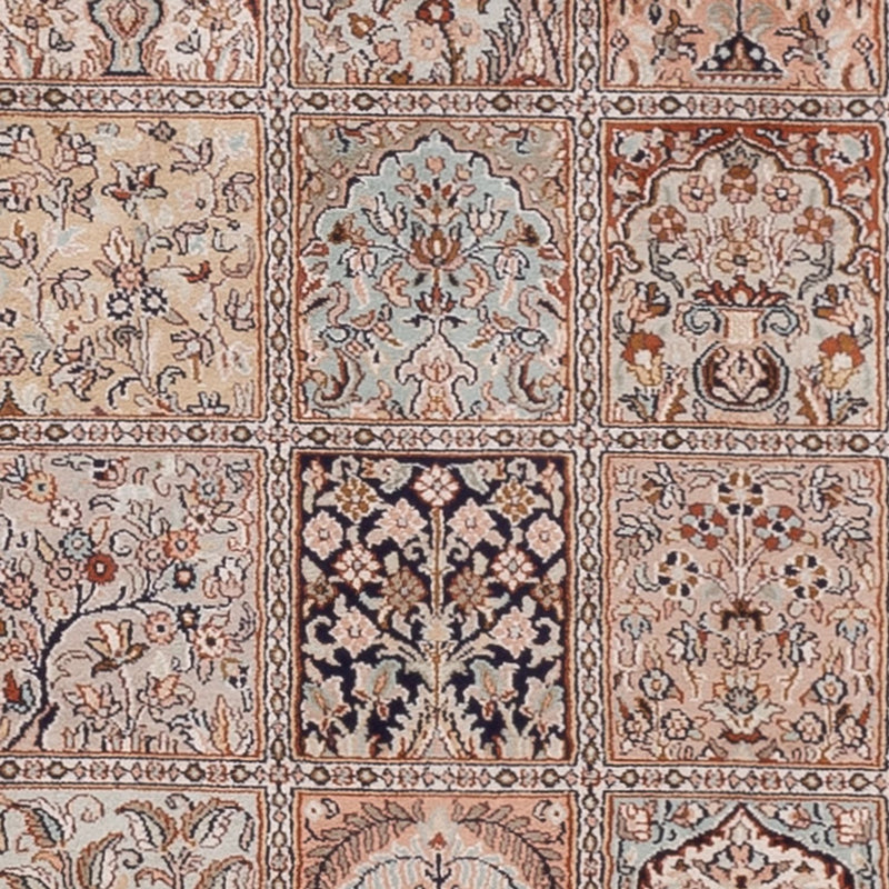 Alfombra de pasillo Alfombra de seda - Seda de Cachemira - 301 x 79 cm - beige oscuro