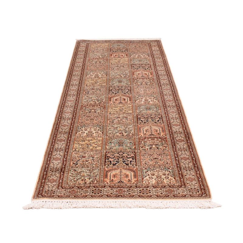 Alfombra de pasillo Alfombra de seda - Seda de Cachemira - 301 x 79 cm - beige oscuro