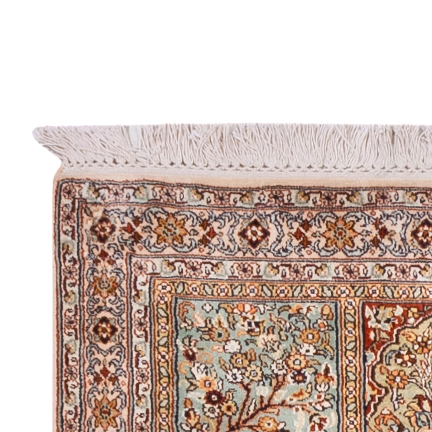 Alfombra de pasillo Alfombra de seda - Seda de Cachemira - 287 x 80 cm - beige oscuro