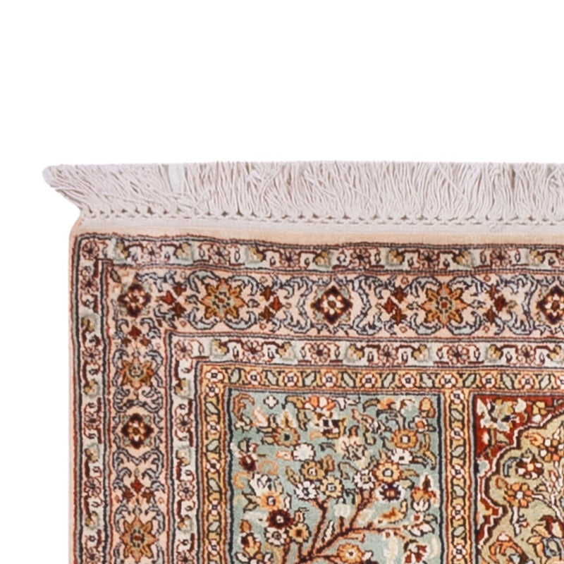 Alfombra de pasillo Alfombra de seda - Seda de Cachemira - 287 x 80 cm - beige oscuro