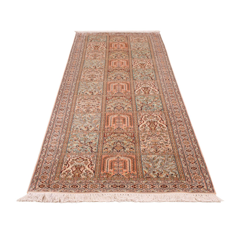 Alfombra de pasillo Alfombra de seda - Seda de Cachemira - 287 x 80 cm - beige oscuro