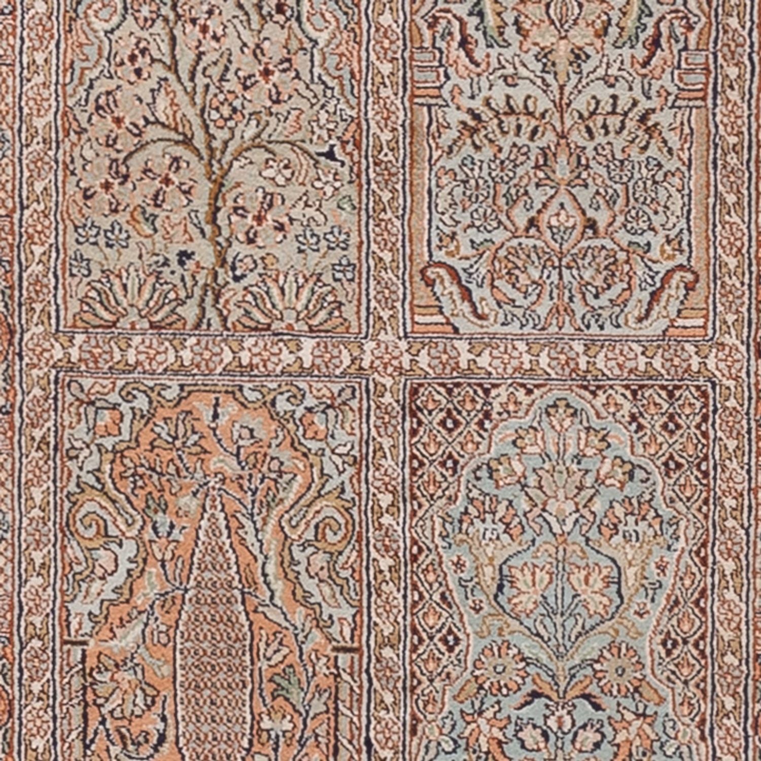 Alfombra de pasillo Alfombra de seda - Seda de Cachemira - 296 x 77 cm - beige oscuro