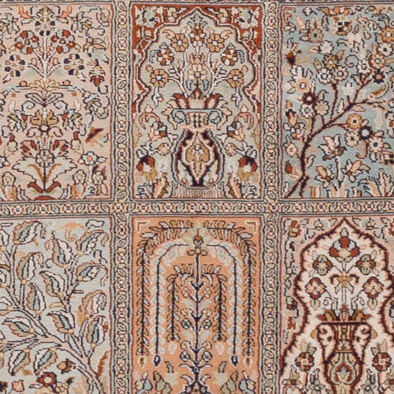 Alfombra de pasillo Alfombra de seda - Seda de Cachemira - 303 x 81 cm - beige oscuro