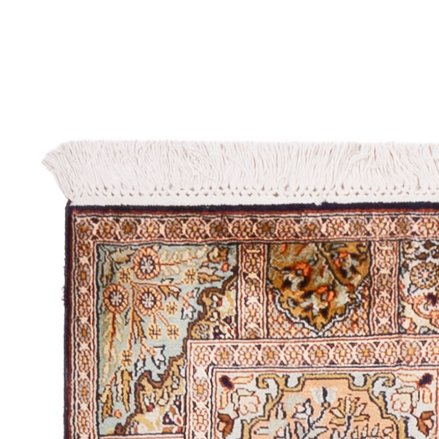 Alfombra de pasillo Alfombra de seda - Seda de Cachemira - 296 x 78 cm - beige oscuro