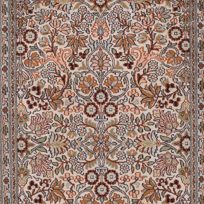 Alfombra de pasillo Alfombra de seda - Seda de Cachemira - 338 x 79 cm - beige oscuro