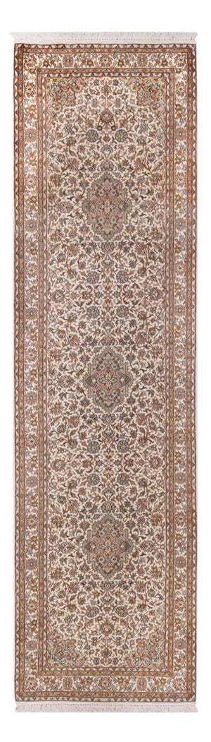 Alfombra de pasillo Alfombra de seda - Seda de Cachemira - 290 x 81 cm - beige claro