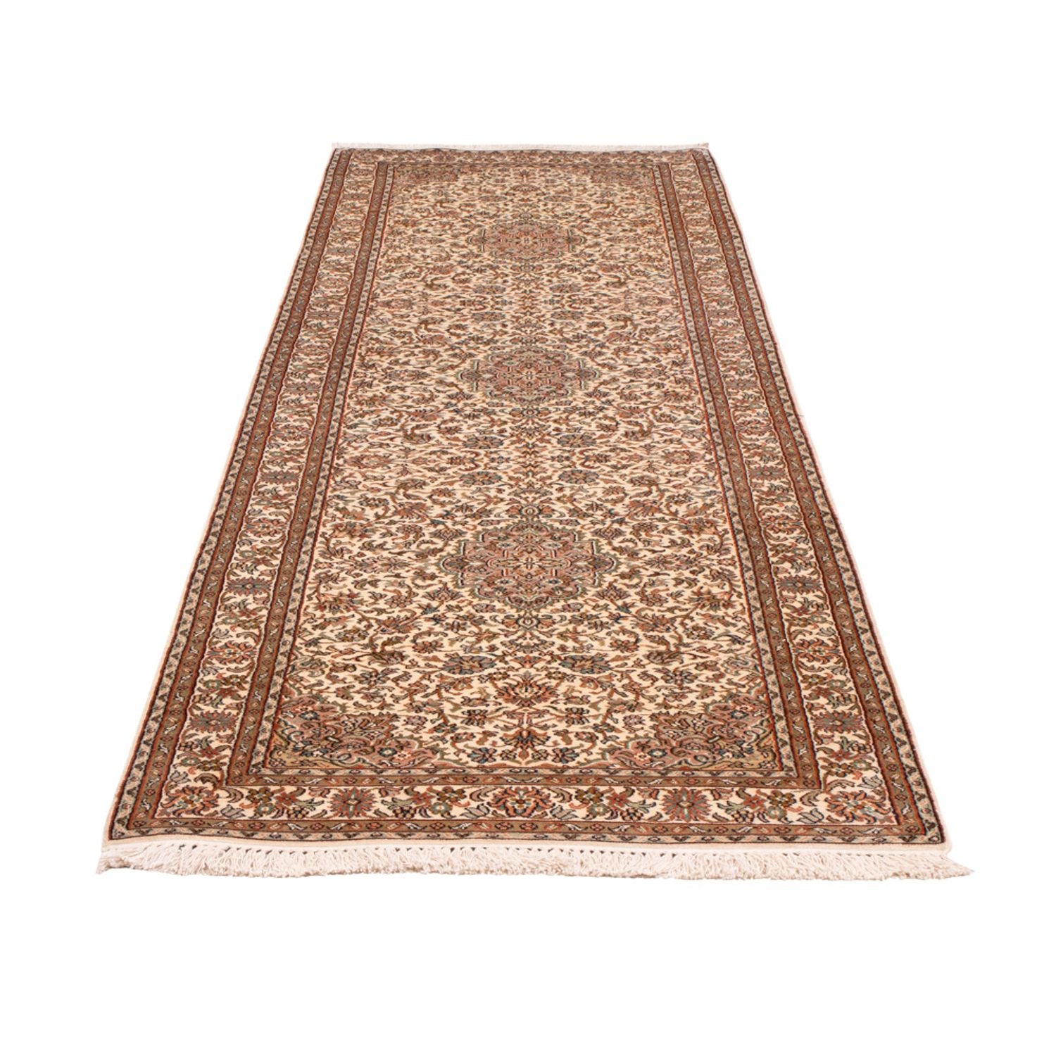 Alfombra de pasillo Alfombra de seda - Seda de Cachemira - 290 x 81 cm - beige claro