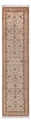 Alfombra de pasillo Alfombra de seda - Seda de Cachemira - 325 x 76 cm - beige claro
