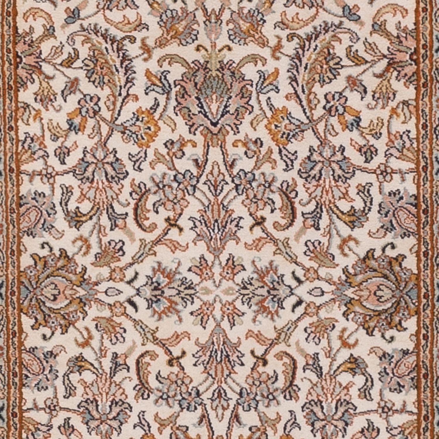 Alfombra de pasillo Alfombra de seda - Seda de Cachemira - 325 x 76 cm - beige claro