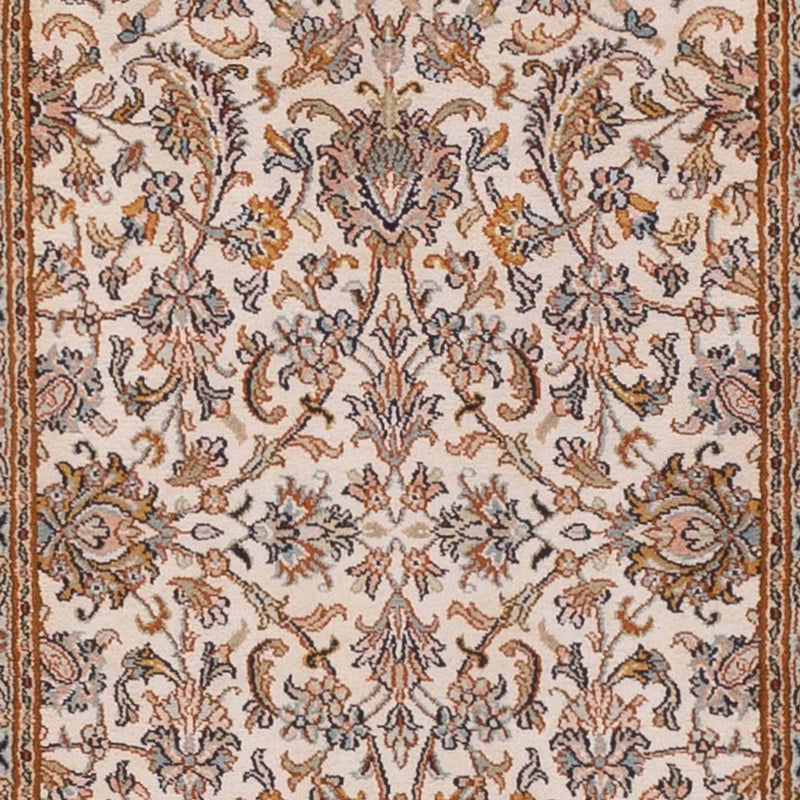 Alfombra de pasillo Alfombra de seda - Seda de Cachemira - 325 x 76 cm - beige claro