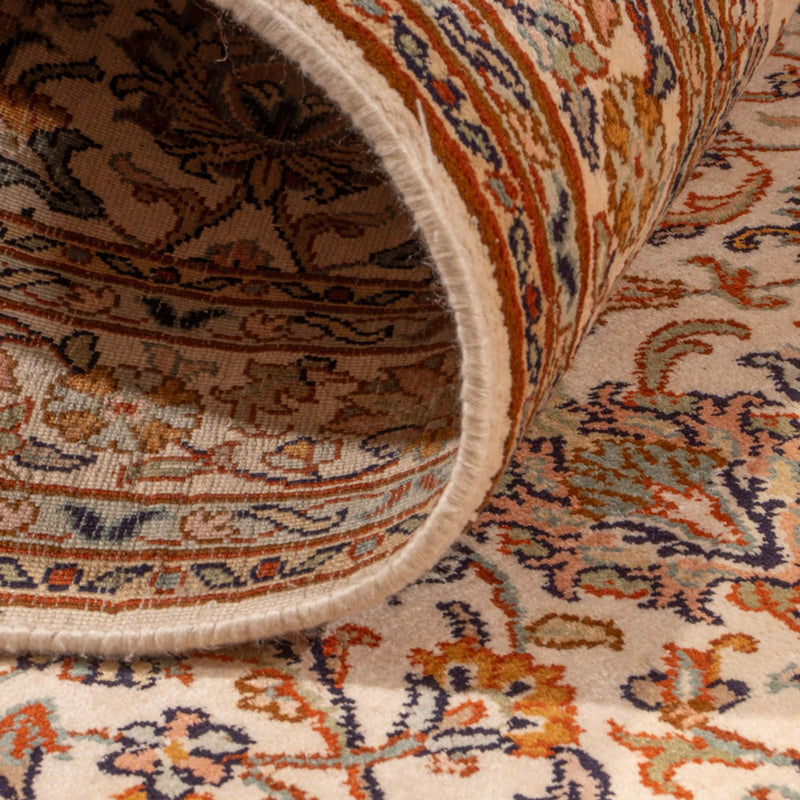 Alfombra de pasillo Alfombra de seda - Seda de Cachemira - 325 x 76 cm - beige claro