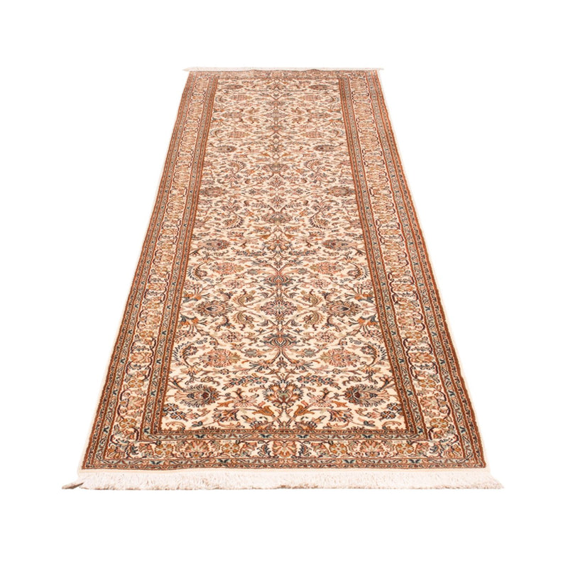 Alfombra de pasillo Alfombra de seda - Seda de Cachemira - 325 x 76 cm - beige claro