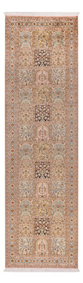 Alfombra de pasillo Alfombra de seda - Seda de Cachemira - 282 x 79 cm - beige oscuro