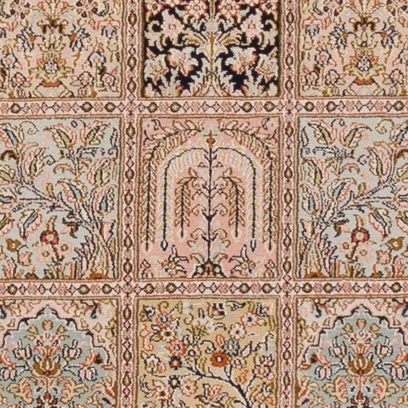 Alfombra de pasillo Alfombra de seda - Seda de Cachemira - 282 x 79 cm - beige oscuro