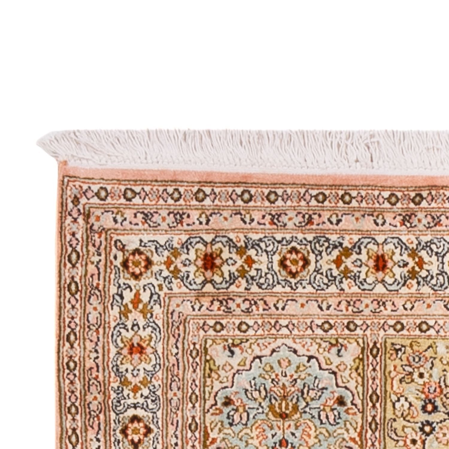 Alfombra de pasillo Alfombra de seda - Seda de Cachemira - 282 x 79 cm - beige oscuro