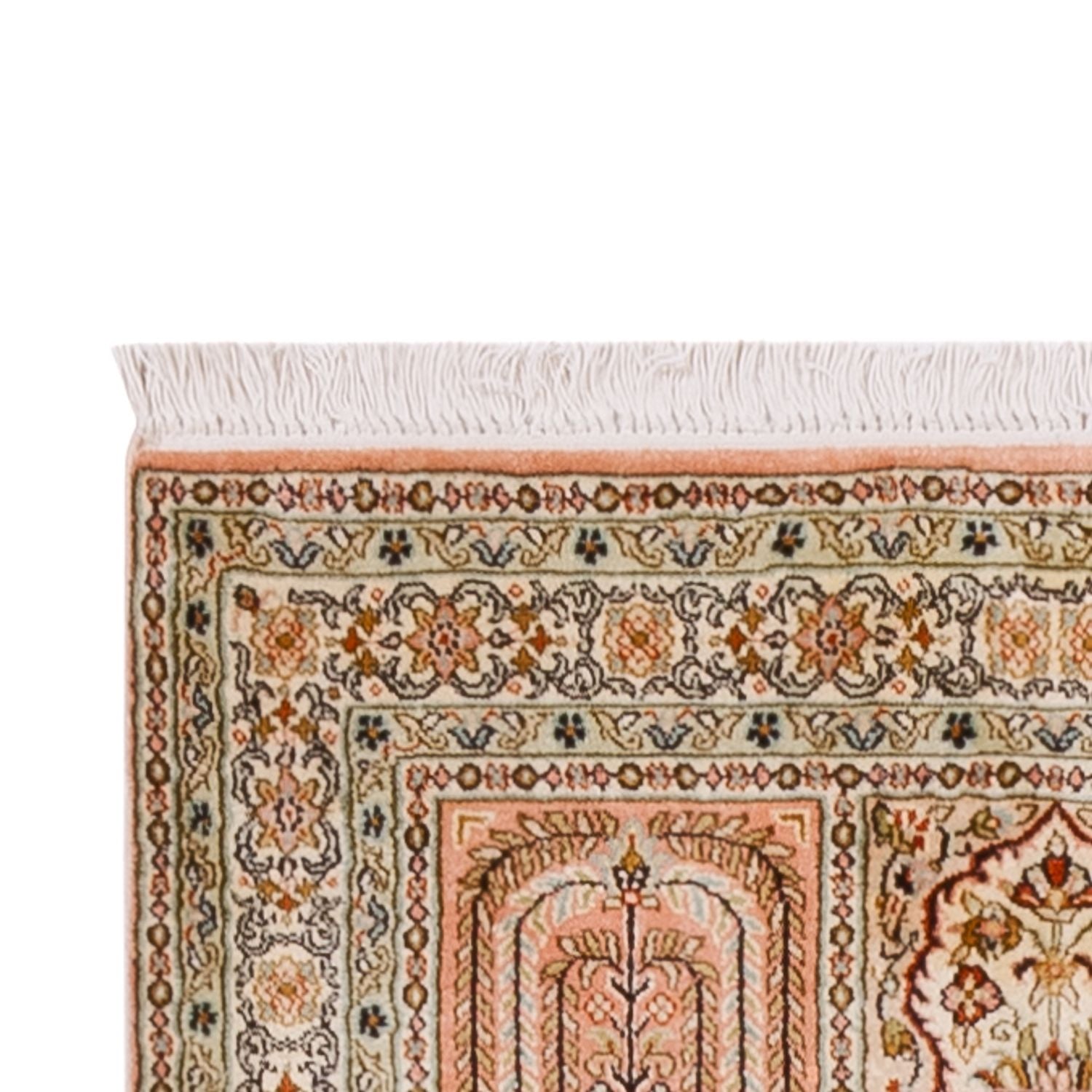 Alfombra de pasillo Alfombra de seda - Seda de Cachemira - 310 x 81 cm - beige oscuro