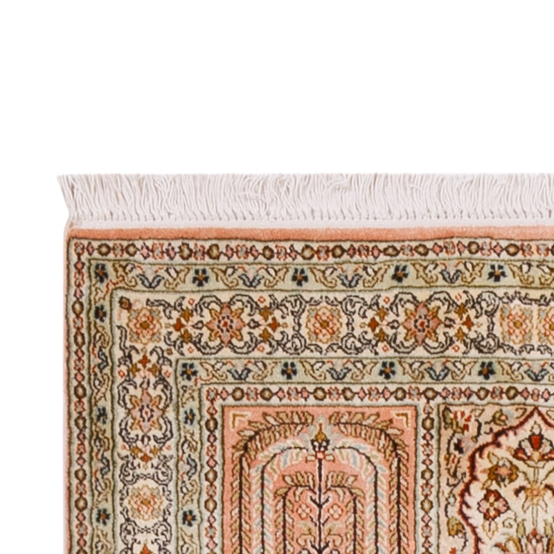 Alfombra de pasillo Alfombra de seda - Seda de Cachemira - 310 x 81 cm - beige oscuro