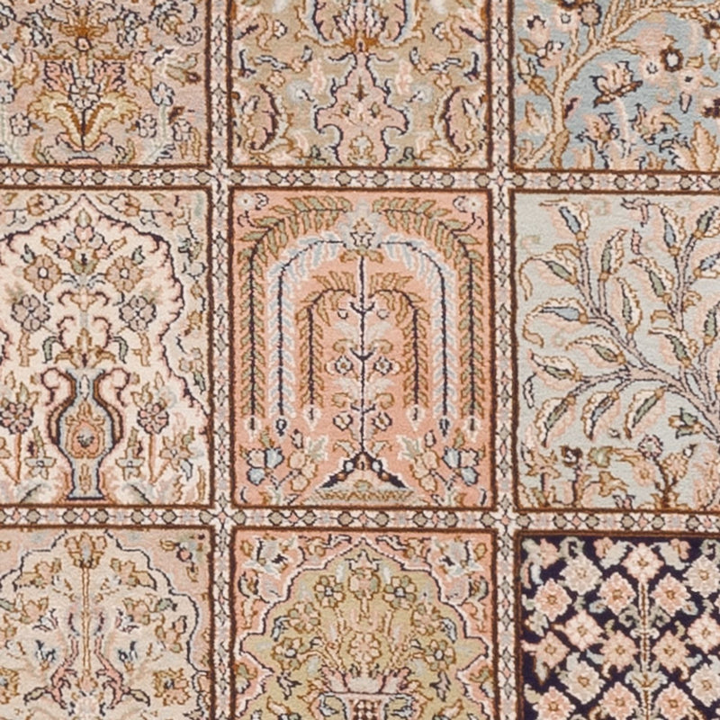Alfombra de pasillo Alfombra de seda - Seda de Cachemira - 304 x 77 cm - beige oscuro