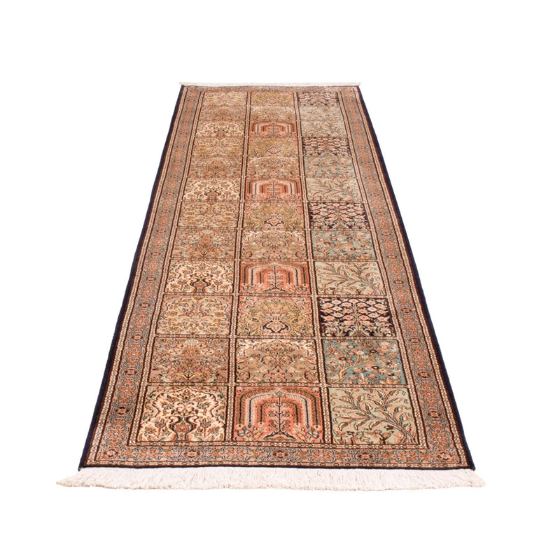 Alfombra de pasillo Alfombra de seda - Seda de Cachemira - 304 x 77 cm - beige oscuro