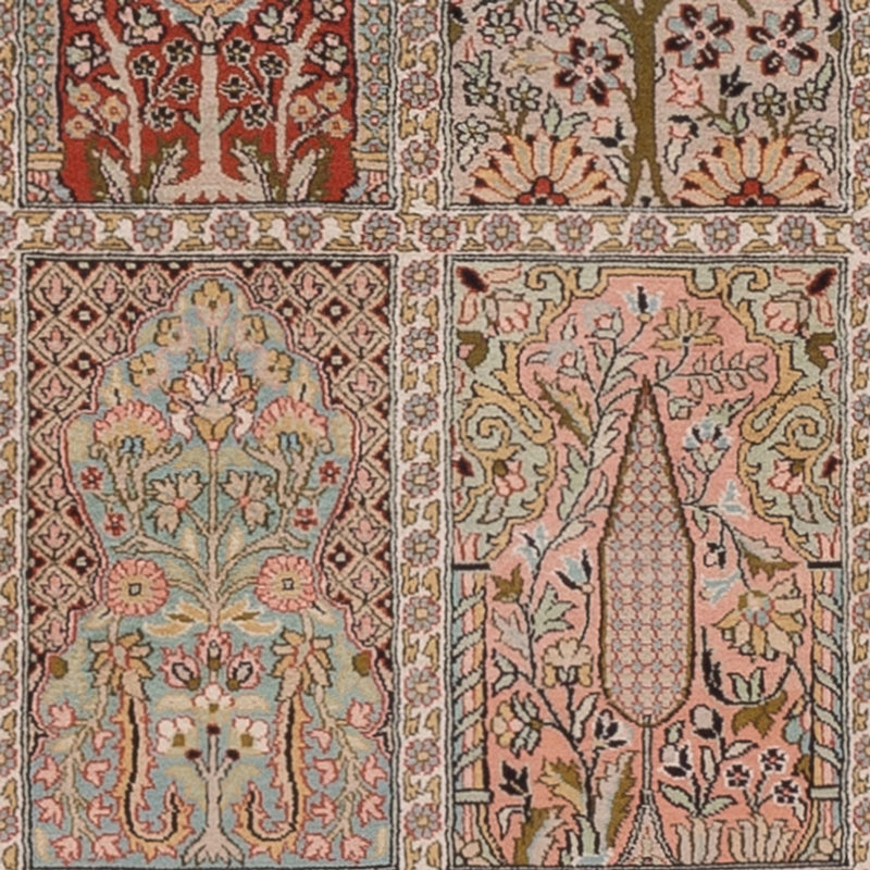 Alfombra de pasillo Alfombra de seda - Seda de Cachemira - 287 x 79 cm - beige oscuro