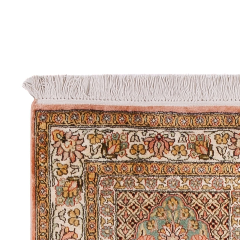 Alfombra de pasillo Alfombra de seda - Seda de Cachemira - 287 x 79 cm - beige oscuro
