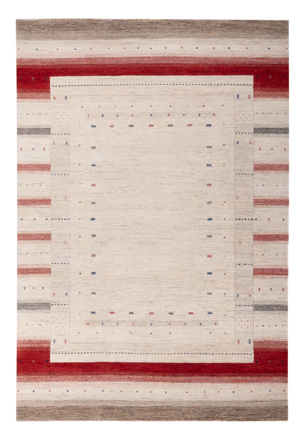 Alfombra Gabbeh - Loribaft Indus - 306 x 202 cm - crema
