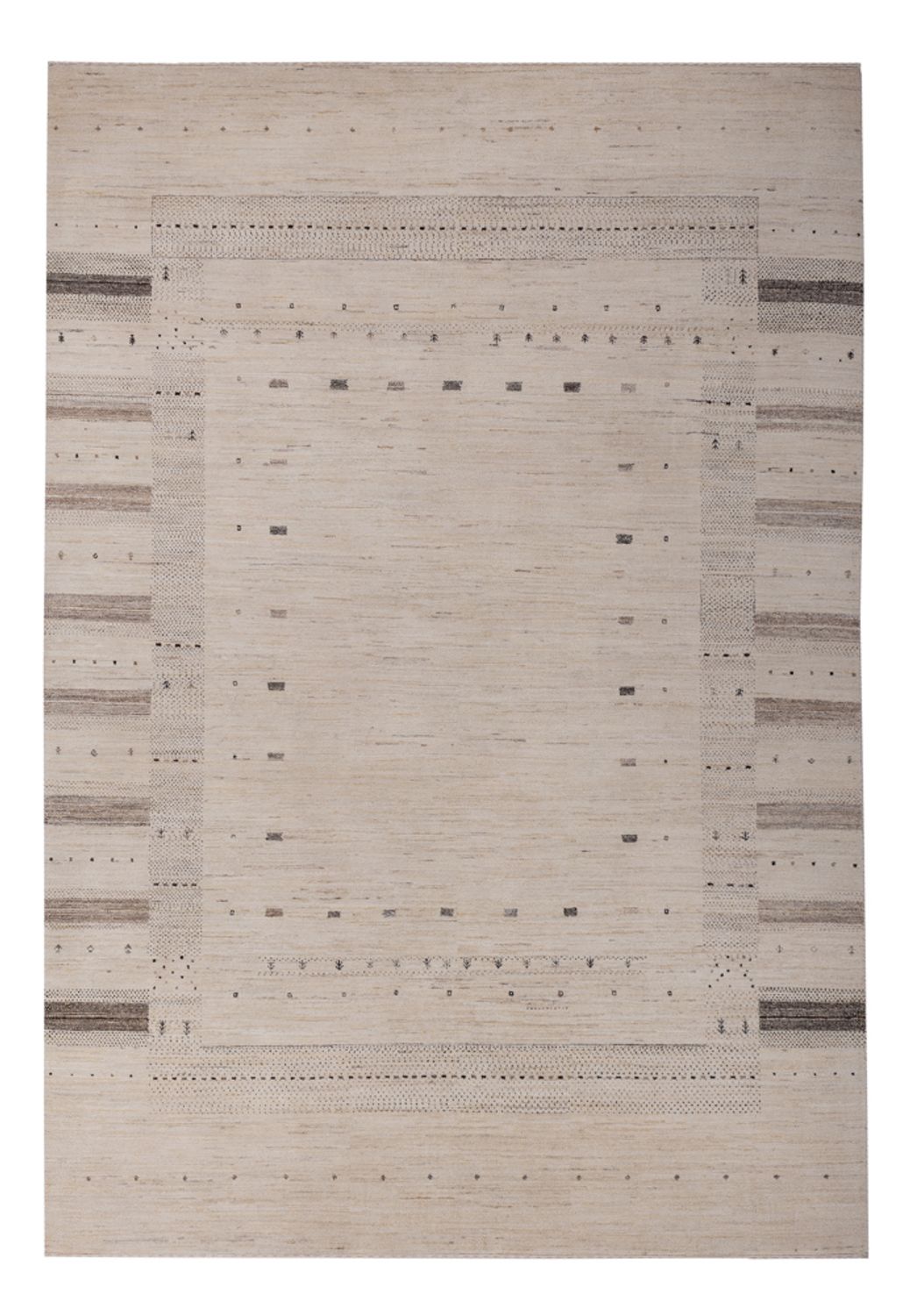 Alfombra Gabbeh - Loribaft Indus - 295 x 202 cm - crema