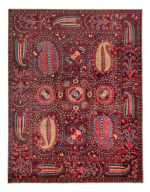 Alfombra de diseño - 309 x 251 cm - rojo vino