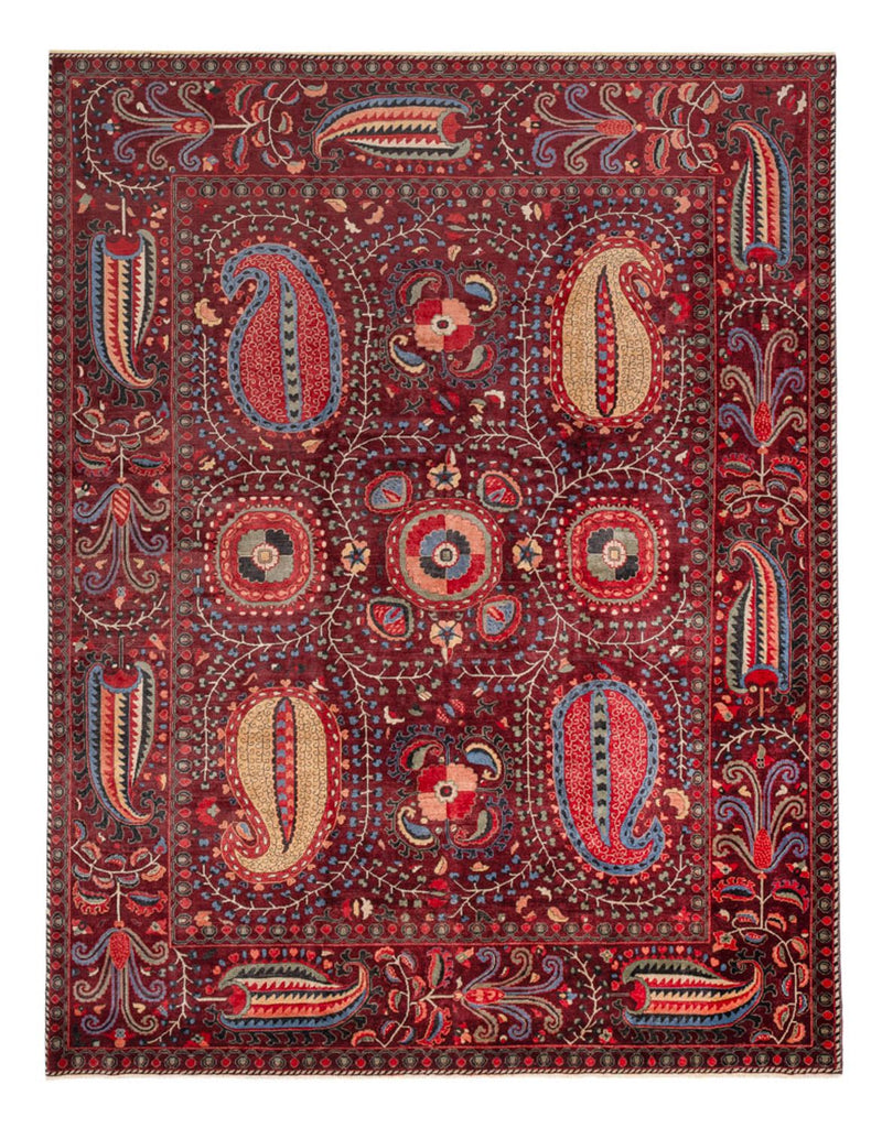Alfombra de diseño - 309 x 251 cm - rojo vino