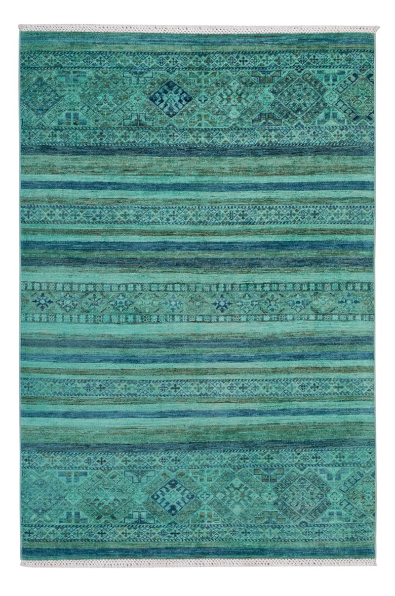 Alfombra Ziegler - Moderna - Vintage/revestido - 177 x 118 cm - turquesa