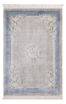 Alfombra de seda - Seda china - 185 x 123 cm - gris