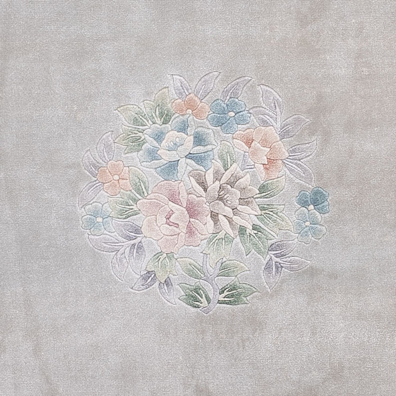 Alfombra de seda - Seda china - 185 x 123 cm - gris