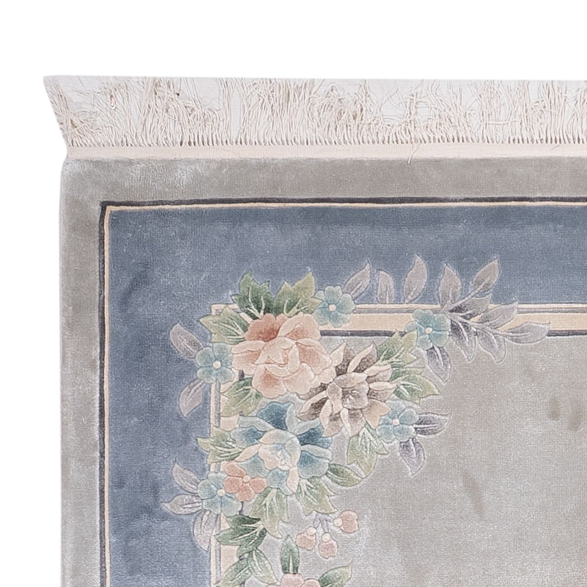 Alfombra de seda - Seda china - 185 x 123 cm - gris