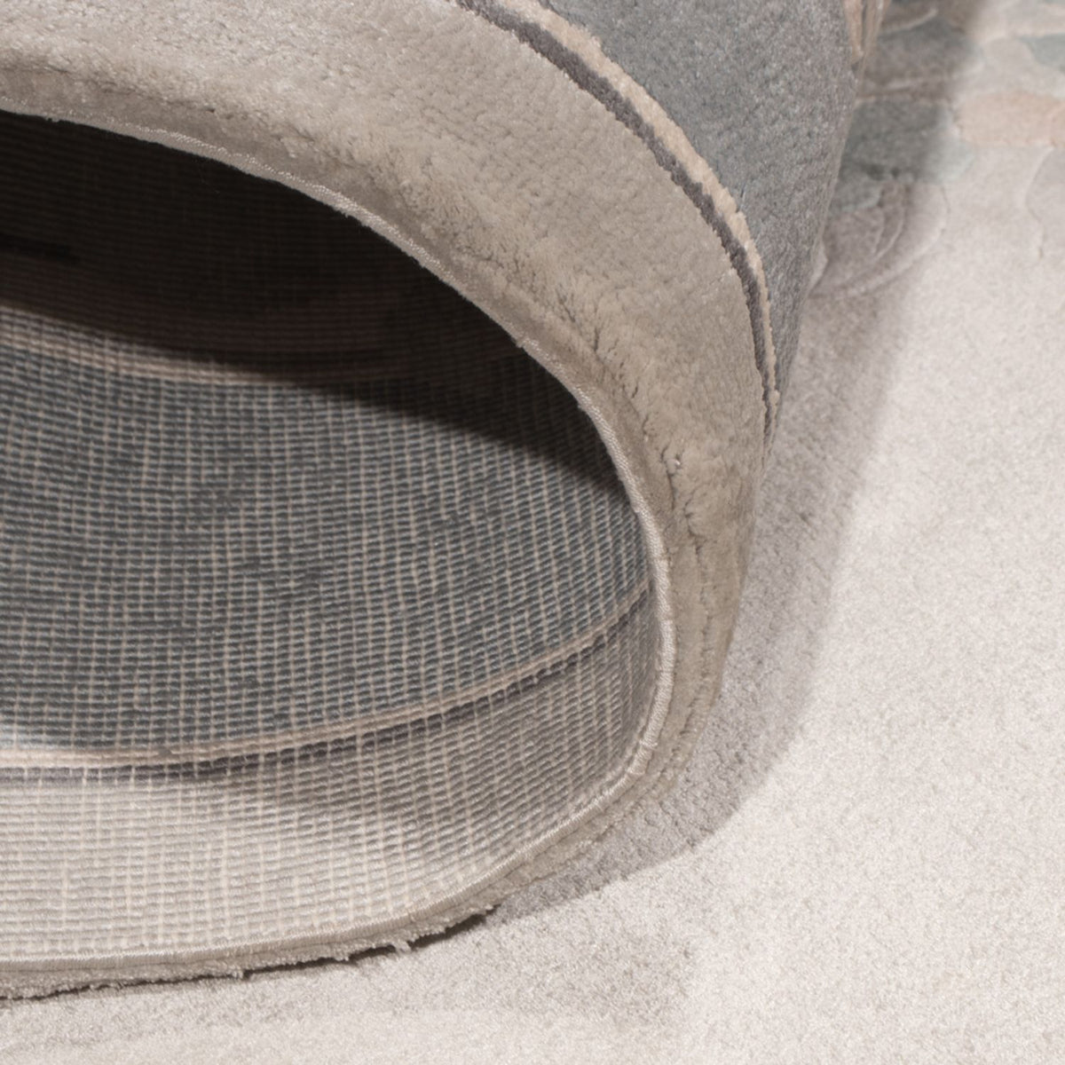 Alfombra de seda - Seda china - 185 x 123 cm - gris