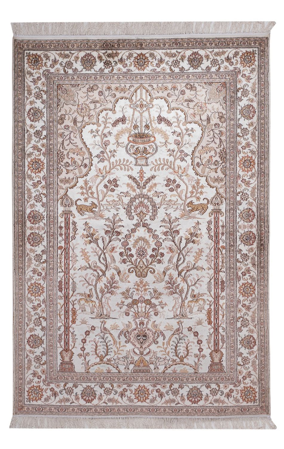 Alfombra de seda - Seda china - 183 x 122 cm - crema