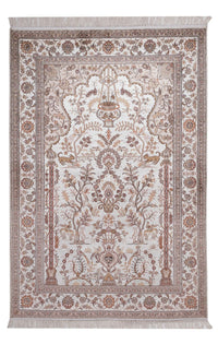 Alfombra de seda - Seda china - 183 x 122 cm - crema