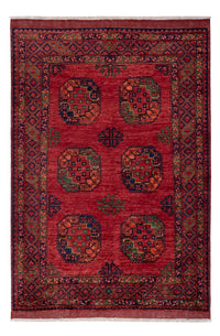 Alfombra afgana - Kunduz - 222 x 154 cm - rojo