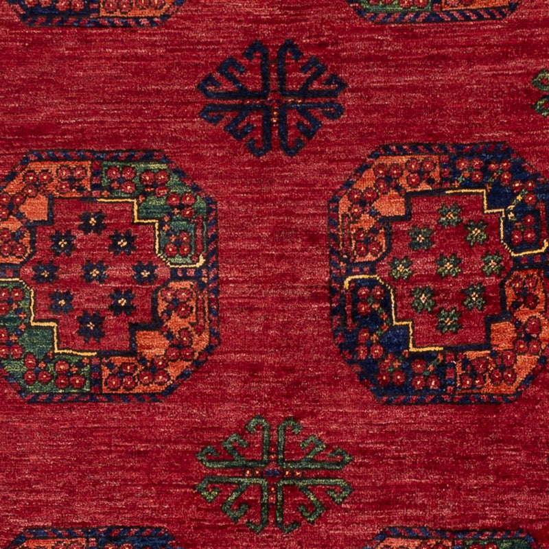 Alfombra afgana - Kunduz - 222 x 154 cm - rojo