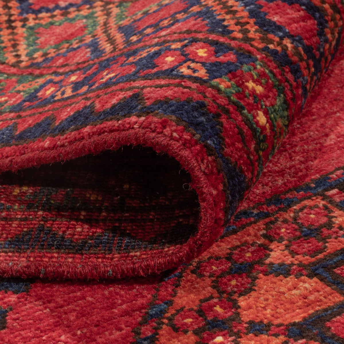 Alfombra afgana - Kunduz - 222 x 154 cm - rojo