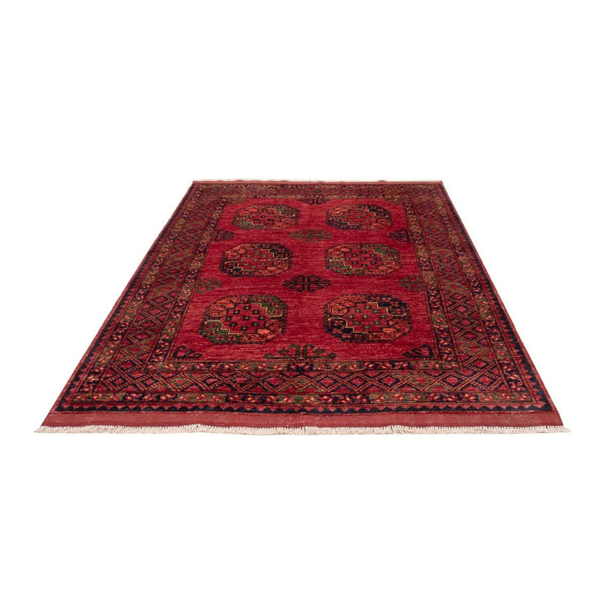 Alfombra afgana - Kunduz - 222 x 154 cm - rojo