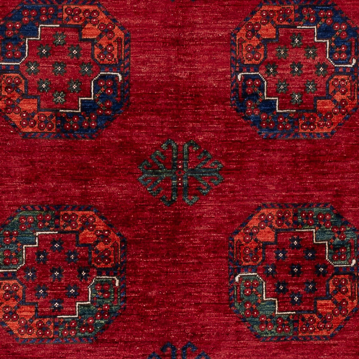 Alfombra afgana - Kunduz - 253 x 166 cm - rojo