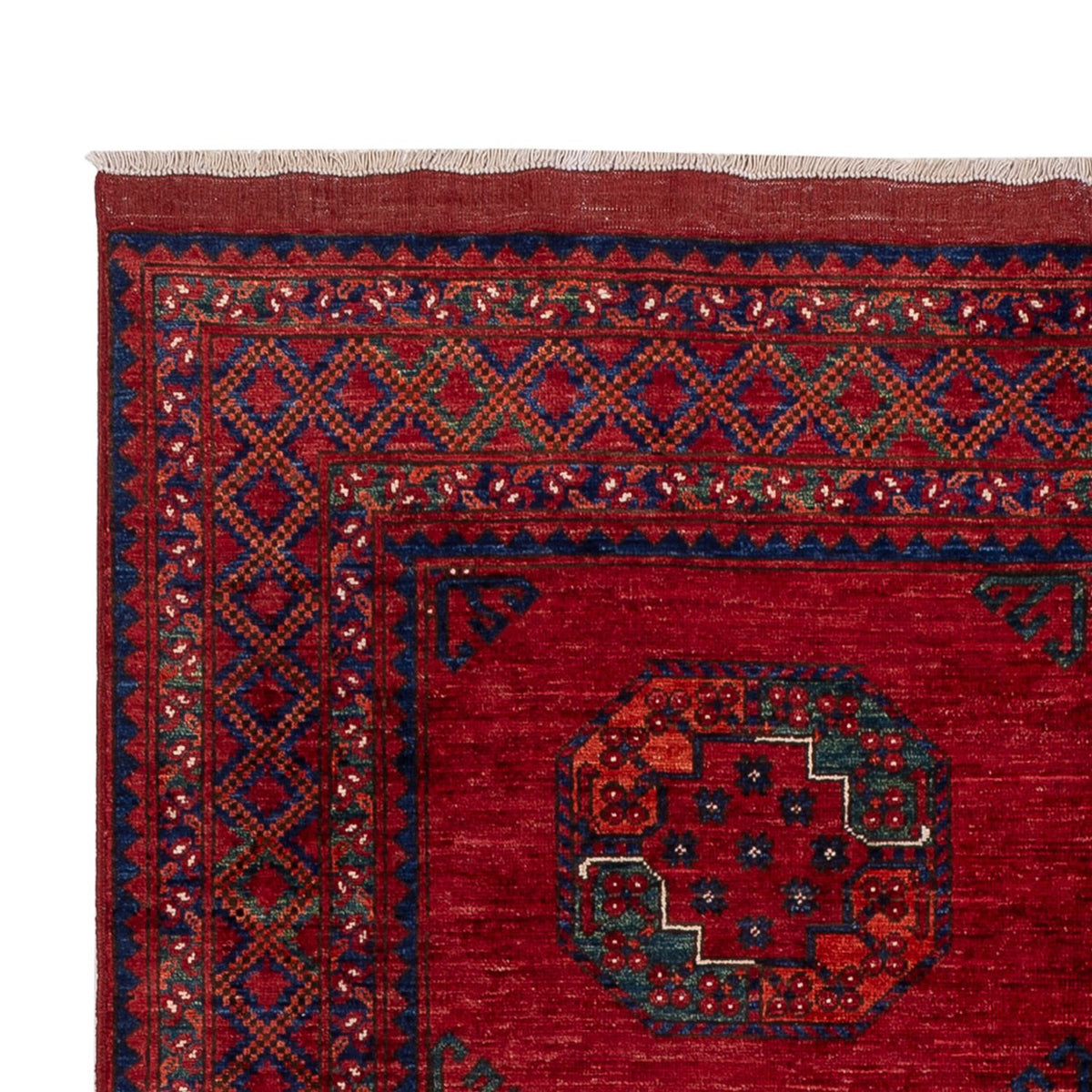 Alfombra afgana - Kunduz - 253 x 166 cm - rojo