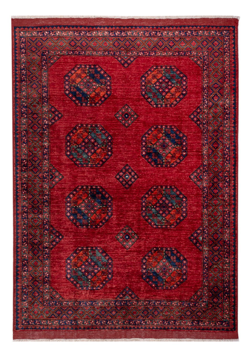 Alfombra afgana - Kunduz - 240 x 174 cm - rojo