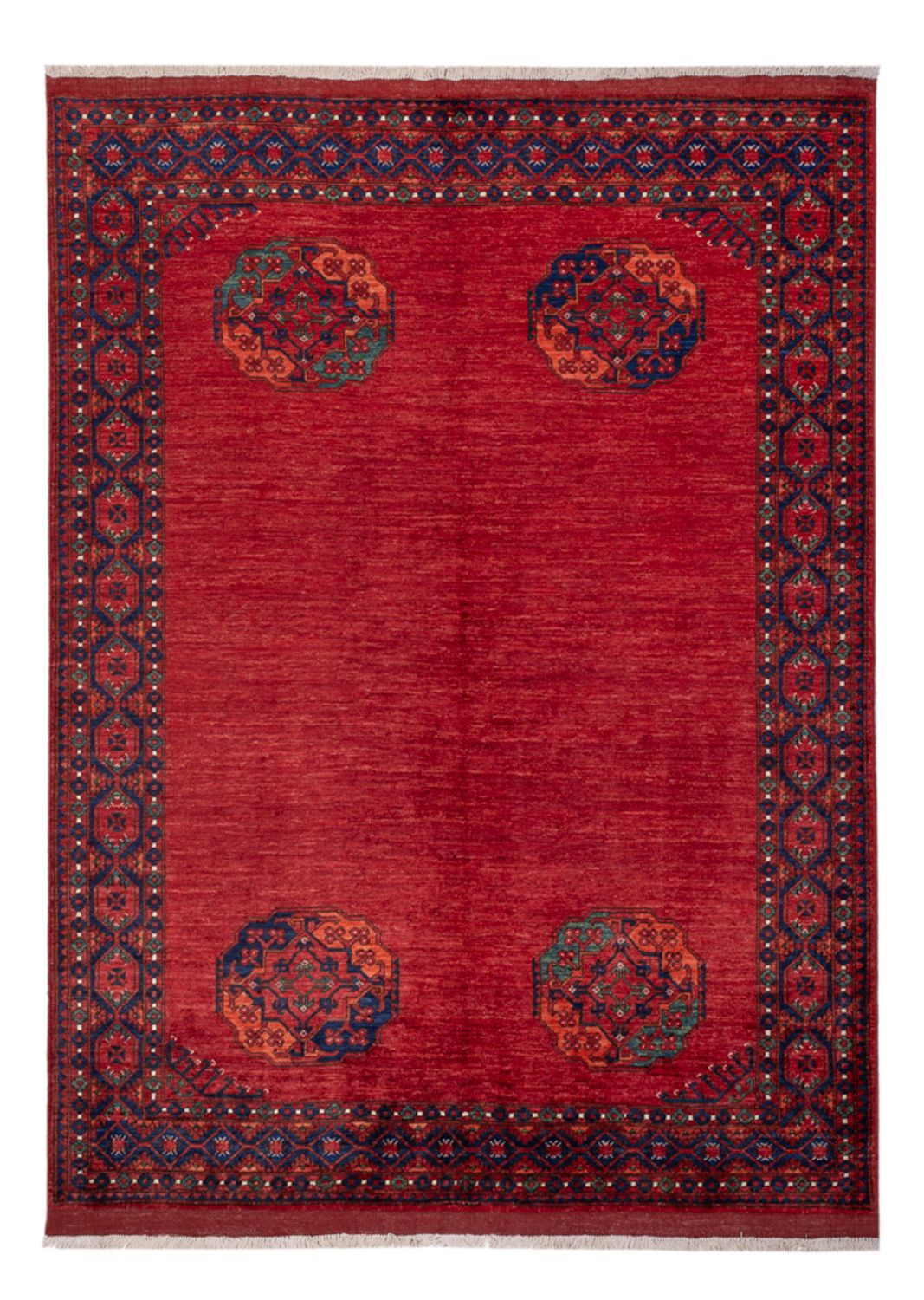 Alfombra afgana - Kunduz - 238 x 176 cm - rojo