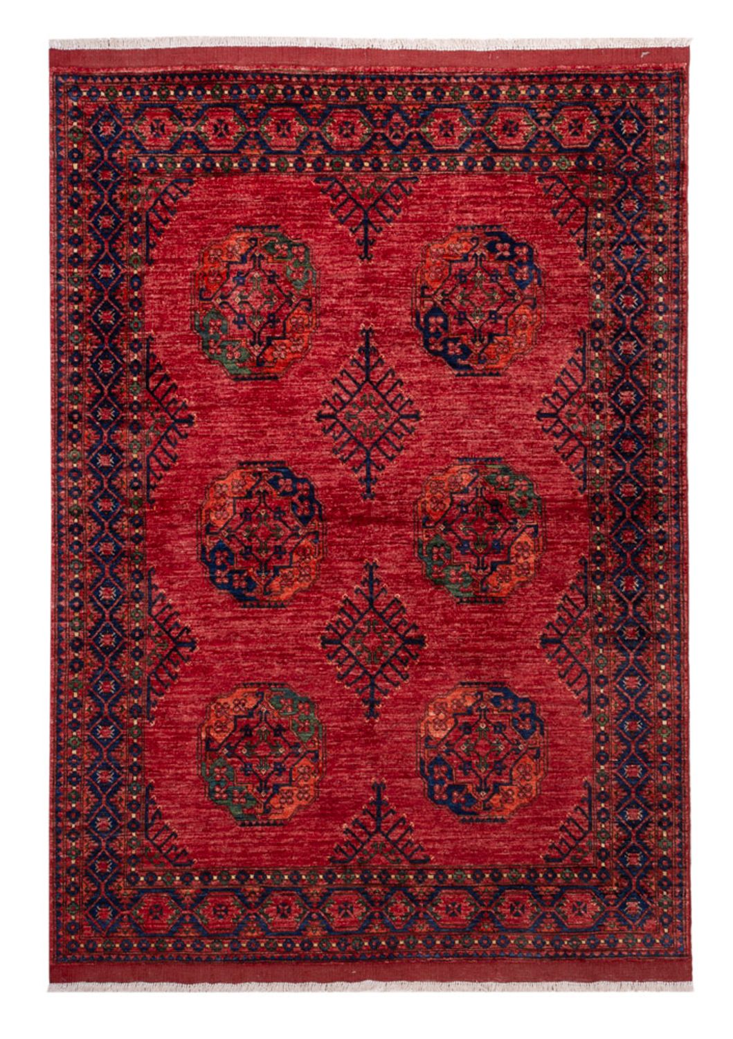 Alfombra afgana - Kunduz - 234 x 172 cm - rojo