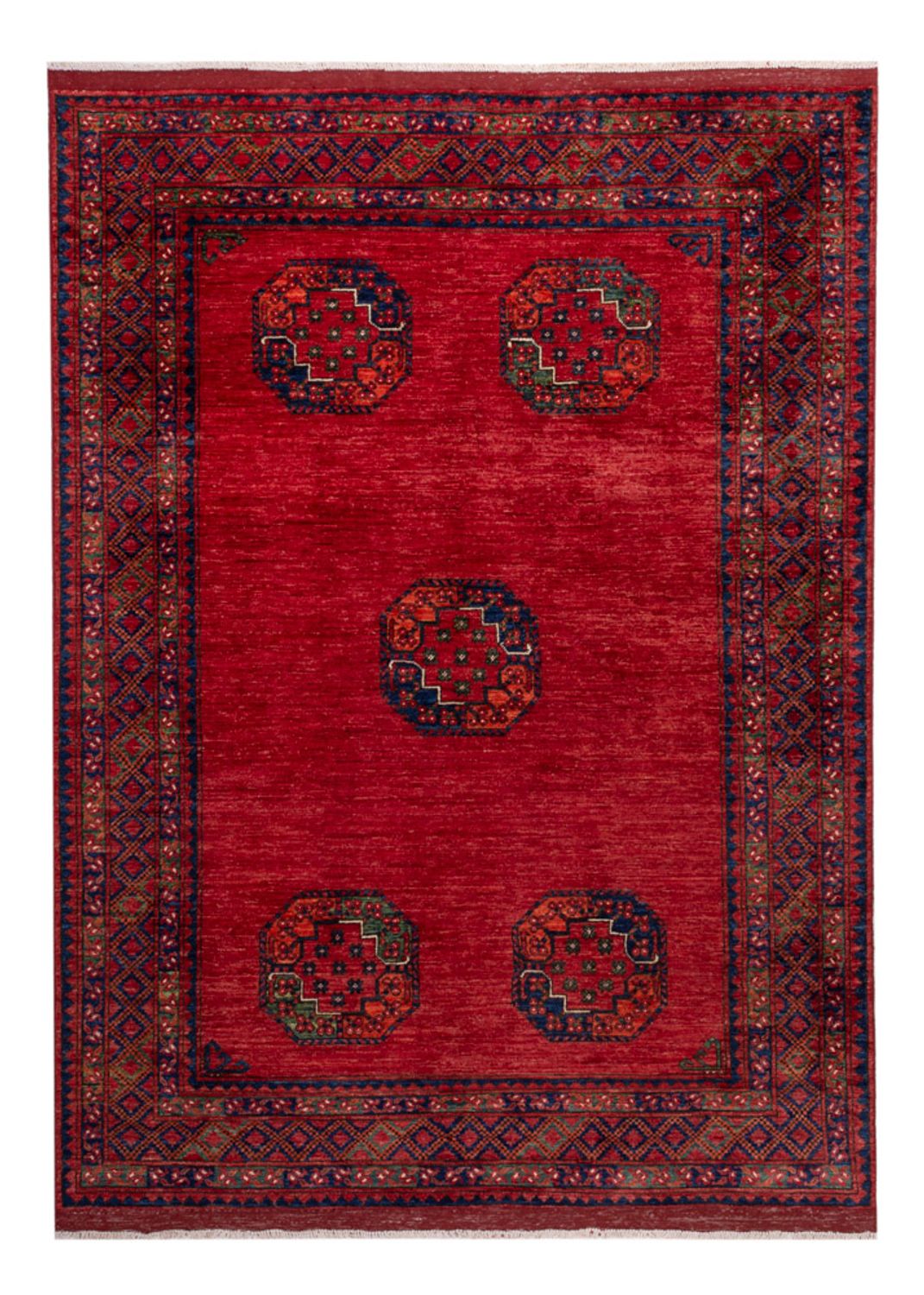 Alfombra afgana - Kunduz - 236 x 172 cm - rojo