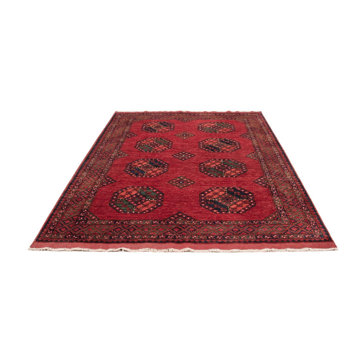 Alfombra afgana - Kunduz - 256 x 176 cm - rojo